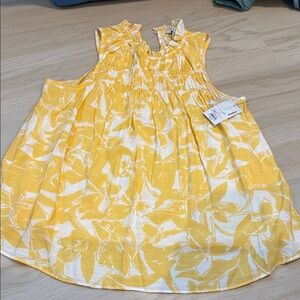 Nine West Yellow Floral Tank Top